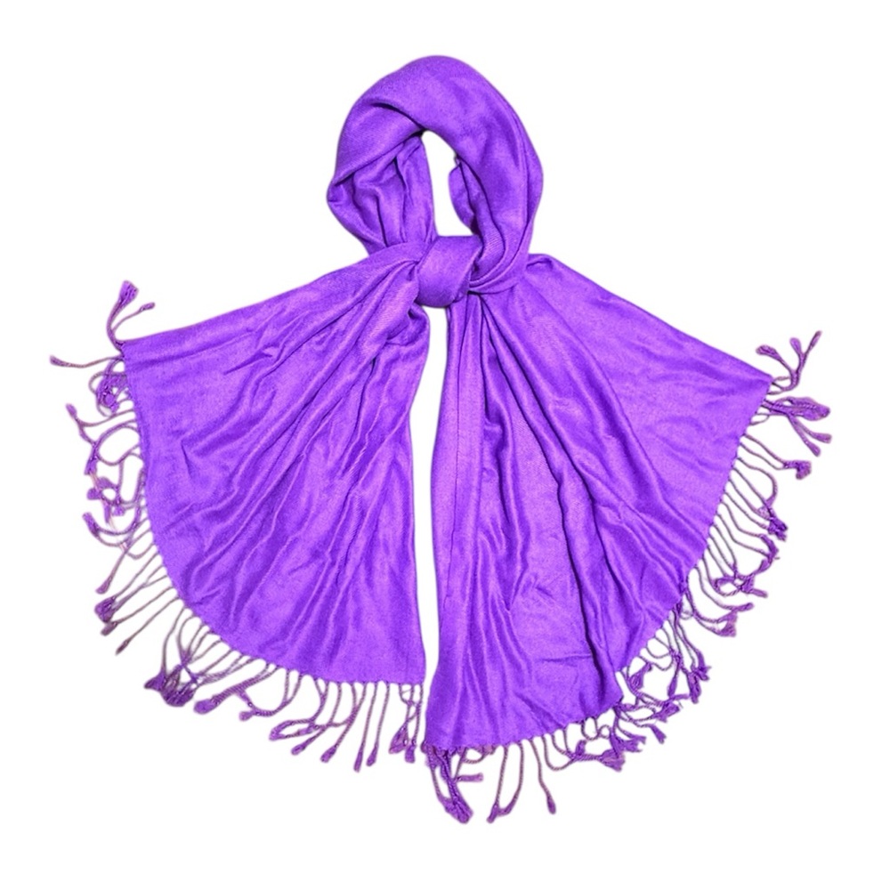 Pashmina Purple Scarf/Shawl Wrap w/ Fringe Ends MSRP $128